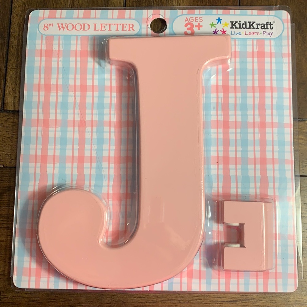 KidKraft 8” Wooden Letter J Pink